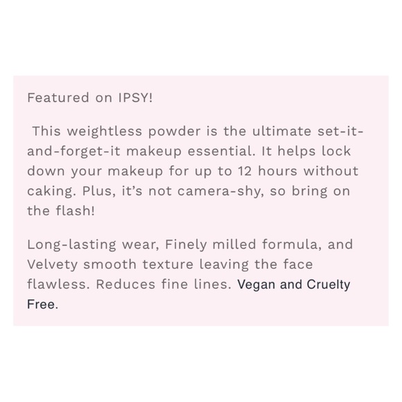 ▪️ 5/$25 PINKLIPPS Translucent Loose Setting Powder - 1.8g SEALED - Picture 4 of 5